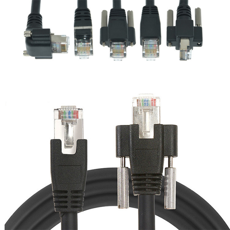 High Speed Lock Screw Industrial Camera Ethernet GigE Cable Cat6A Network S/FTP RJ45 8P GigE Vision Cable