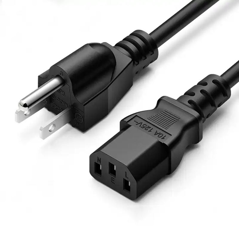 IEC C13 NEMA 5-15P 3 Pin Plug US 3 Pin Power Cable For Computer Laptop