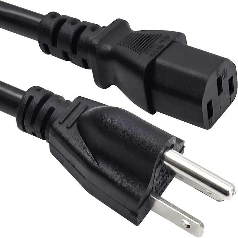 5-15P IEC Free Sample USA 3 Pin Plug AC Power Cable For Computer Monitor