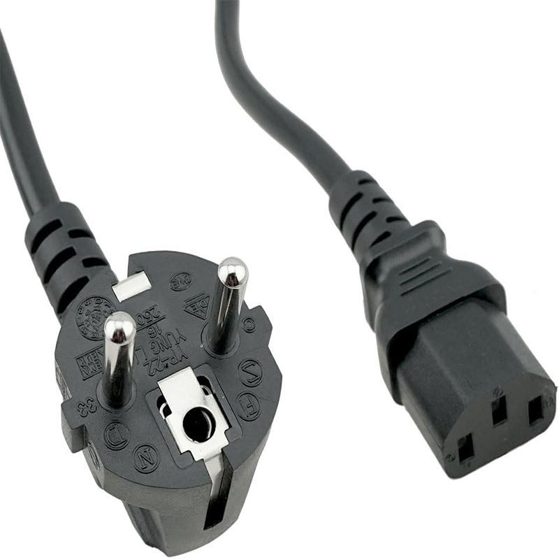 VDE Standard PVC Insulated European Universal 3 Pin Plug Laptop Computer Power Cord